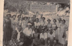 Havana Cuba Morro Castle Group of Tourists Real Photo Postcard AA54046