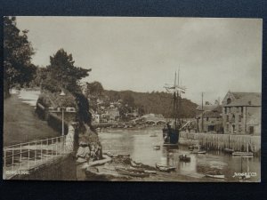 Cornwall LOOE Quayside & Sailing Ship c1933 Postcard by Judges