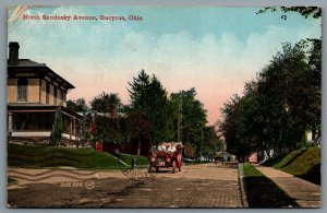 Postcard Bucyrus OH c1911 North Sandusky Avenue Crawford County Old Cars