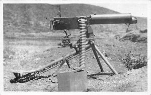 US Military Machine Gun on the Border Real Photo Vintage Postcard AA70064