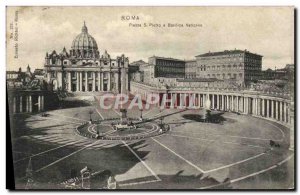 Old Postcard Roma Piazza S Pletro has Basilica Vaticana