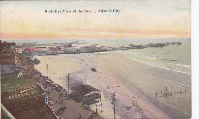 New Jersey Atlantic City Birds Eye View Of The Beach