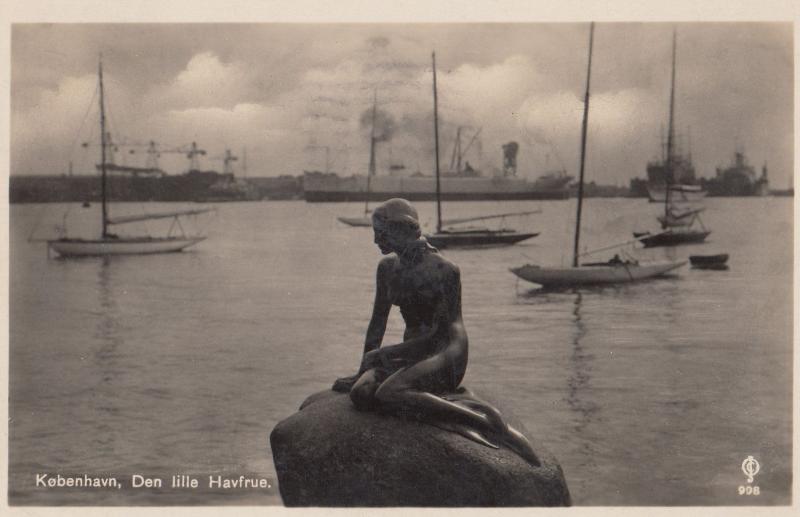 Kobenhavn Den Lillie Havrue Denmark Guardian Message Old Postcard
