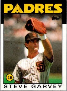 1986 Topps Baseball Card Steve Garvey San Diego Padres sk10707