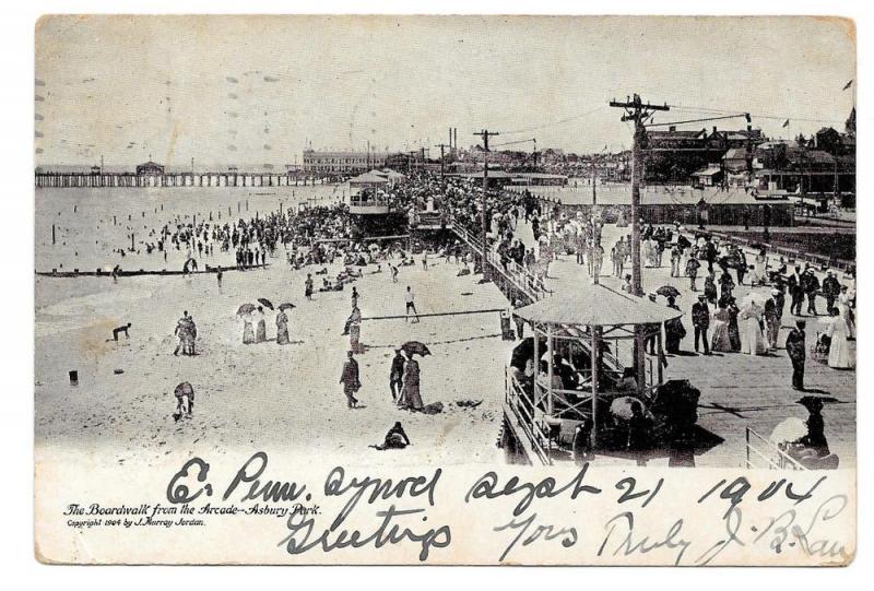 Asbury Park NJ Beach Boardwalk from Arcade J Murray Jordan