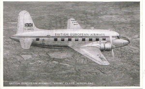 Postcard British European Airways Viking Class Airplane