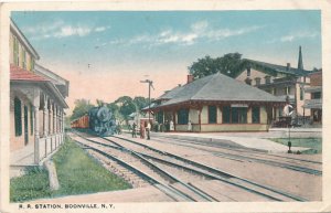 Steam Train at Railroad Station - Depot - Boonville NY, New York - pm 1921 - WB