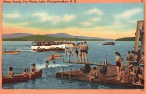 Vintage Postcard 1958 Water Sports The Weirs Lake Winnipesaukee New Hampshire NH