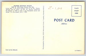 Interior~Kansas City KS~Shawnee Methodist Mission Living Room~Vintage Postcard