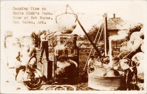 Van Buren Arkansas Canning Uncle Hink's Farm AR Exaggeration RPPC Postcard H17