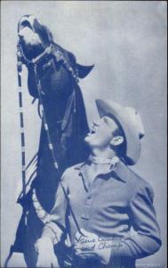 Cowboy Actor Vintage Arcade Exhibit Card GENE AUTRY & CHAMP #1