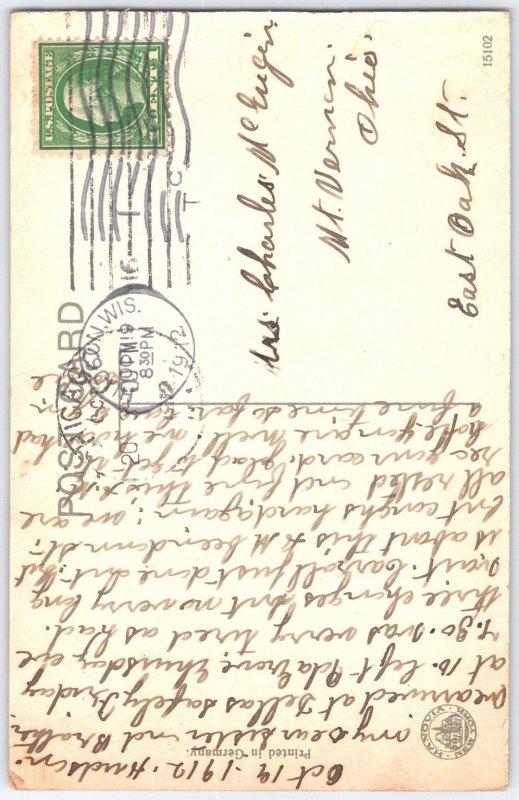 Hudson High School Wisconsin Postcard 1912 WI Architecture