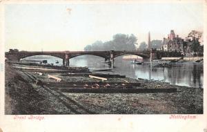 NOTTINGHAM UK TRENT BRIDGE POSTCARD 1900s