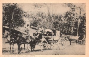 Vintage Postcard Bronson Alcott Concord Massachusetts MA Horse & Carriage