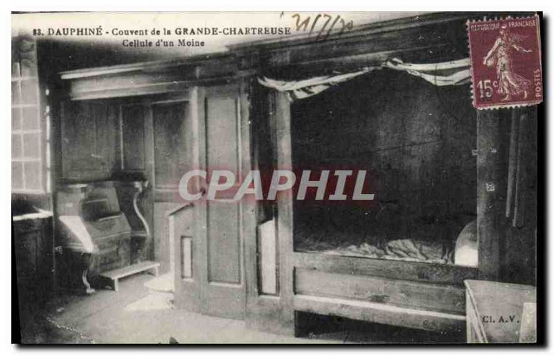 Old Postcard Dauphine Convent of the Grande Chartreuse cell of a monk