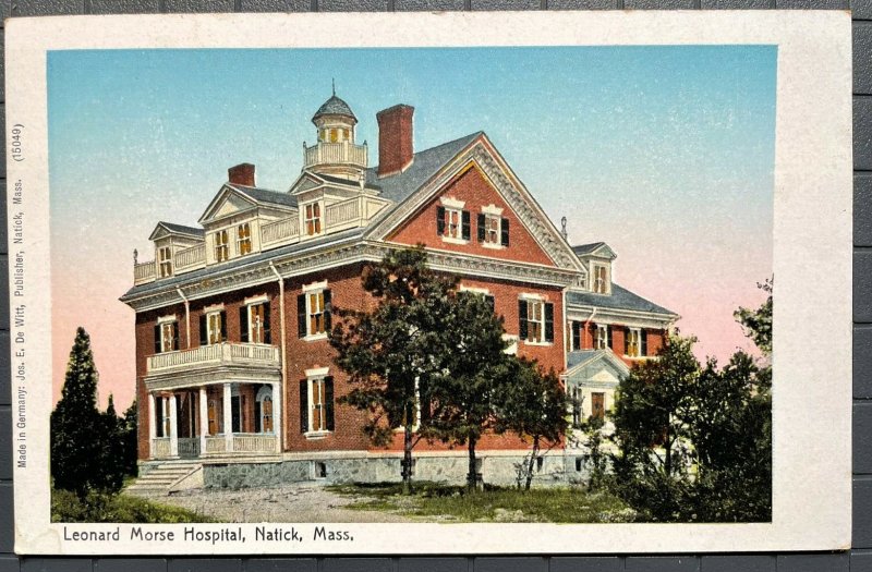 Vintage Postcard 1901-1907 Leonard Morse Hospital, Natick, Massachusetts