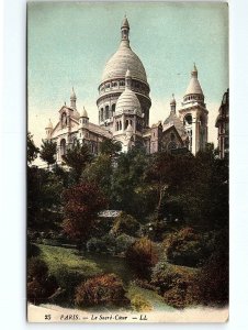 c1910 PARIS FRANCE  BASILICA OF SACRED HEART  LE SACRE' COEUR  POSTCARD P2855