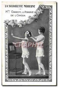 Old Postcard The modern silhouette Misses Dargyl and Ananias of & # 39Opera