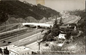RPPC Cahuenga Pass, Gateway to Hollywood CA c1954 Vintage Postcard A67