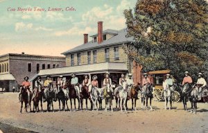 Lamar Colorado Cowboys In Town, Color Lithograph, Vintage Postcard U18026