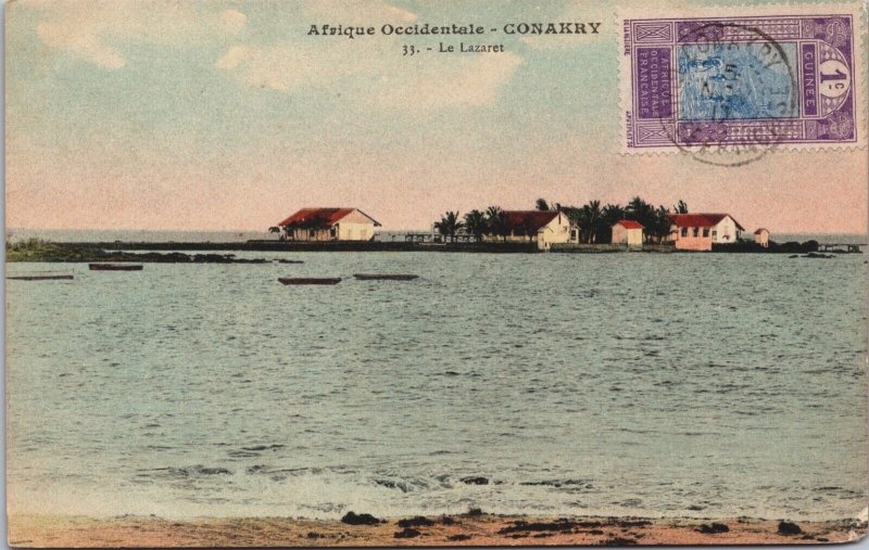 Guinea Afrique Conakry Le Lazaret Vintage Postcard C262