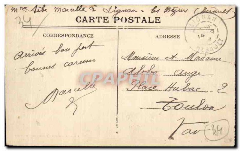 Beziers - Hotel des Posts - Old Postcard