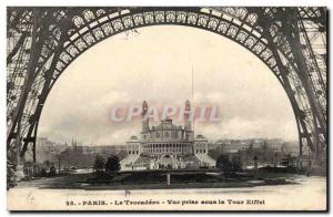 Paris Trocadero Old Postcard View taken under the Eiffel Tower