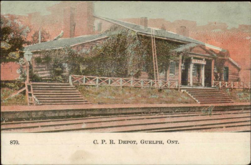 Guelph Ontario CPR RR Train Depot Station c1905 Souvenir Postcard