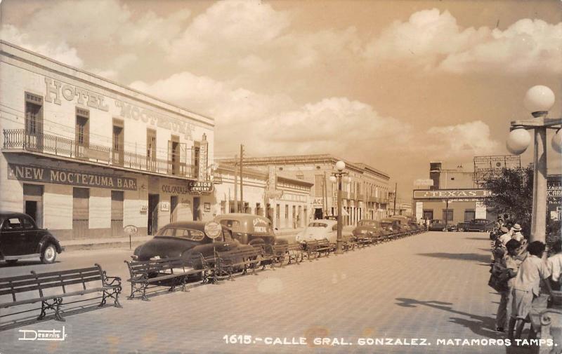 Matamoros Mexico Calle Gral. Gonzalez Real Photo Antique Postcard (J22881)