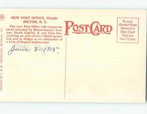 Divided Back NEWLY BUILT POST OFFICE Washington DC hs1752
