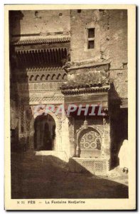 Old Postcard Fes Fountain Nedjarine