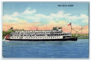 c1950's The Delta Queen Steamer Ship Louisville Kentucky KY Vintage Postcard