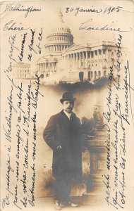 H78/ Washington D.C. RPPC Postcard 1905 U.S. Capitol Building Man191