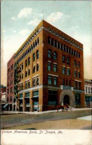 St. Joseph Missouri German American Bank Early Udb c1907 Postcard W8