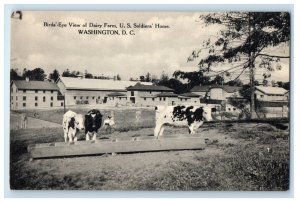 Bird's Eye View Of Dairy Farm Cows U.S Soldier's Home Washington D.C. Postcard