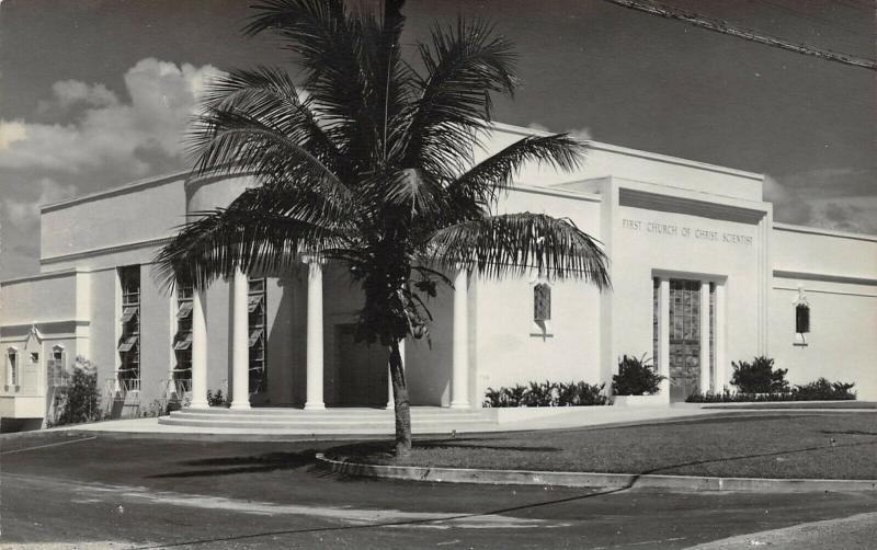 Fort Ft Lauderdale Florida~Art Deco First Church of Christ Scientist~RPPC c1950 