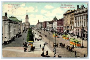 c1910 Nevsky Prospect Main Street in St. Petersburg Russia Posted Postcard