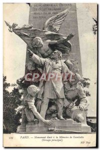 Old Postcard Paris high monument to the memory of Gambetta