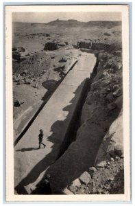 c1920's The Unfinished Obelisk View Assouan Egypt RPPC Unposted Postcard