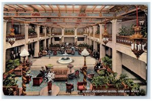 Spokane Washington Postcard Lobby Davenport Hotel Interior c1910 Vintage Antique