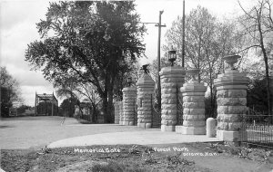 Postcard RPPC 1918 Wisconsin Ottawa Memorial Gate Forest Park KS24-1205