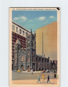 Postcard the Old Stone Church, Public Square, Cleveland, Ohio