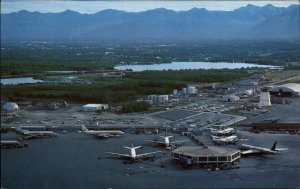 Anchorage Alaska AK Airport 1950s-60s Postcard