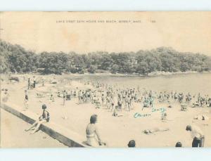 1950's DANA STREET BATHHOUSE AT BEACH Beverly Massachusetts MA M7893