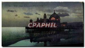 Old Postcard Nice Palais de la Jetee Night Effect