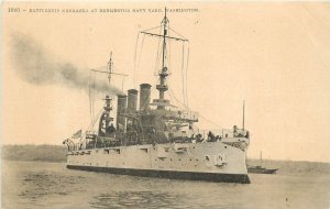 Postcard 1060. US Battleship Nebraska at Bremerton WA, White Fleet, Mitchell