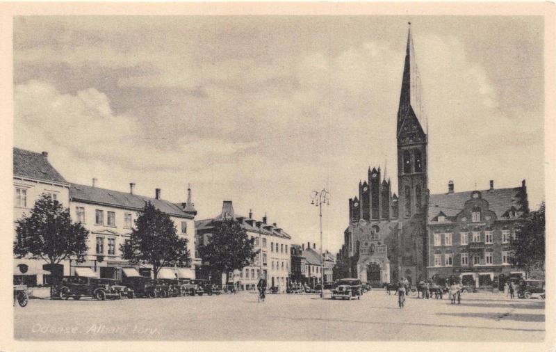 ODENSE FUNEN DENMARK~ ALBANI TORV~RUDOLPH OLSEN PHOTO POSTCARD 1920s