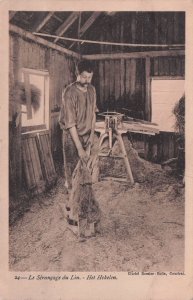 Serencage Het Hekelen Flax Factory Industry Old Belgium Crafts Postcard