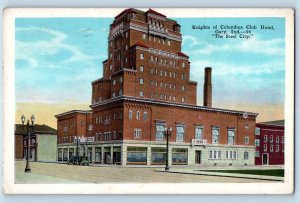 Gary Indiana Postcard Knights Columbus Club Hotel Steel City 1931 Vintage Posted