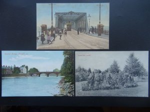 Wales 3 x CARDIFF inc Clarence & Canton Bridges / Victoria Park - Old Postcard